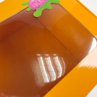 Bougie ondulée orange imprimée écologique personnalisée, boîte d'emballage jaune, vêtements, chaussures, boîte postale avec fenêtre
