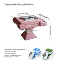 Table de Mahjong automatique de luxe américaine en bois massif 2-en-1 avec accessoires électriques pour le poker, pour 4 joueurs, divertissement