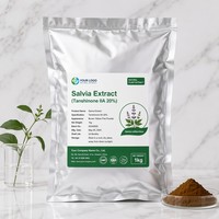 Extrait de Salvia Miltiorrhiza Naturel en Poudre 10% 20% Tanshinone IIA Qualité Alimentaire Extrait Aqueux HPLC