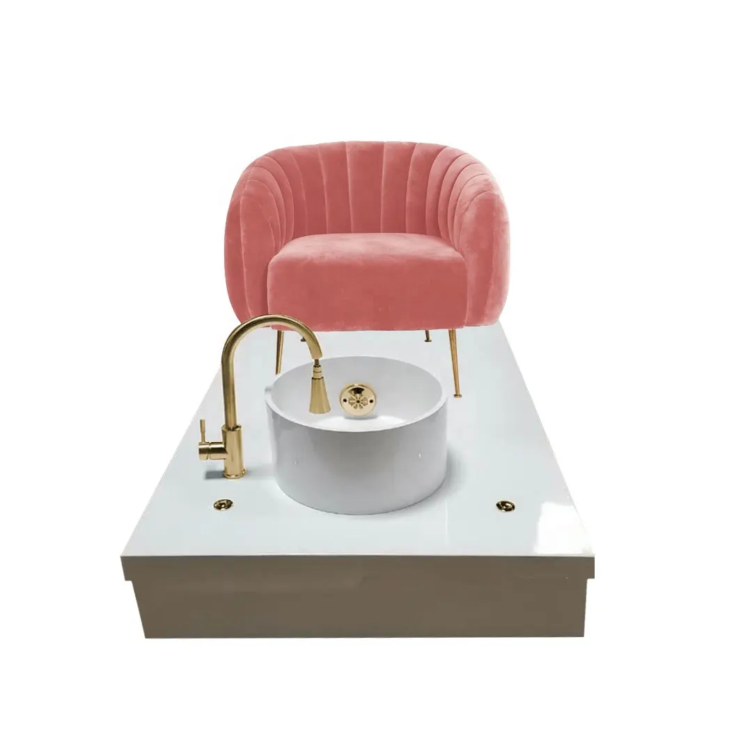 Conjunto de móveis de salão de beleza, cadeiras rosa de manicure e pedicure, cadeira de pedicure, quente rosa
