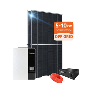 ระบบโซลาร์เซลล์แบบโมโนคริสตัลไลน์ออฟกริดขนาด 5kW-10kW พร้อมแบตเตอรี่ลิเธียม MPPT สำหรับใช้ในที่อยู่อาศัย ติดตั้งบนพื้นดิน 5-10 กิโลวัตต์ ออฟกริด - Product Image 1