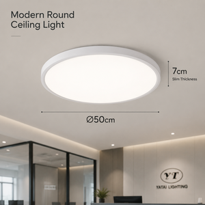 โคมไฟเพดาน LED ทรงกลมทันสมัย พร้อมรีโมทคอนโทรล  ติดตั้งบนพื้นผิวอะคริลิค สำหรับห้องนอน ห้องนั่งเล่น ขนาด 50 ซม. 42 วัตต์ 7 วัตต์ 3000K 6000K - Product Image 4
