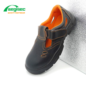 AEGISEC Easy Wear <strong>velcro</strong> Summer Work <strong>Shoes</strong> Steel Toe Breathable Safety <strong>Shoes</strong> for <strong>Men</strong> with Holes - Product Image 1