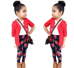 Hot Sale China Supplier Fall Kids Girls Boutique Dress Clothing Sets Comfortable Clothes For Children Girls