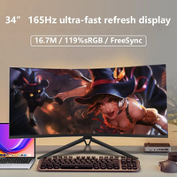 Moniteur incurvé 34 pouces 165 Hz 4K 3440*1440 21:9 Super Large pour le Gaming avec éclairage respirant