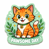 Autocollant en PVC personnalisé OEM ODM, imperméable, auto-adhésif, design mignon de chat de dessin animé, pour ordinateur portable, bouteille d'eau, coque de téléphone, voiture, planche à roulettes