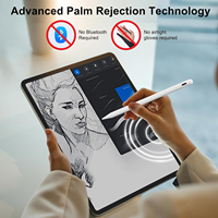 VONN Stylet métallique à rejet de paume pour tablette iPad 2018 + Stylet tactile capacitif rechargeable
