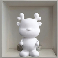Nouveau kit de peinture DIY, figurine animale ours lapin dragon porte-bonheur blanc peint à la main, décoration d'intérieur, jouet, statue, cadeau fait main