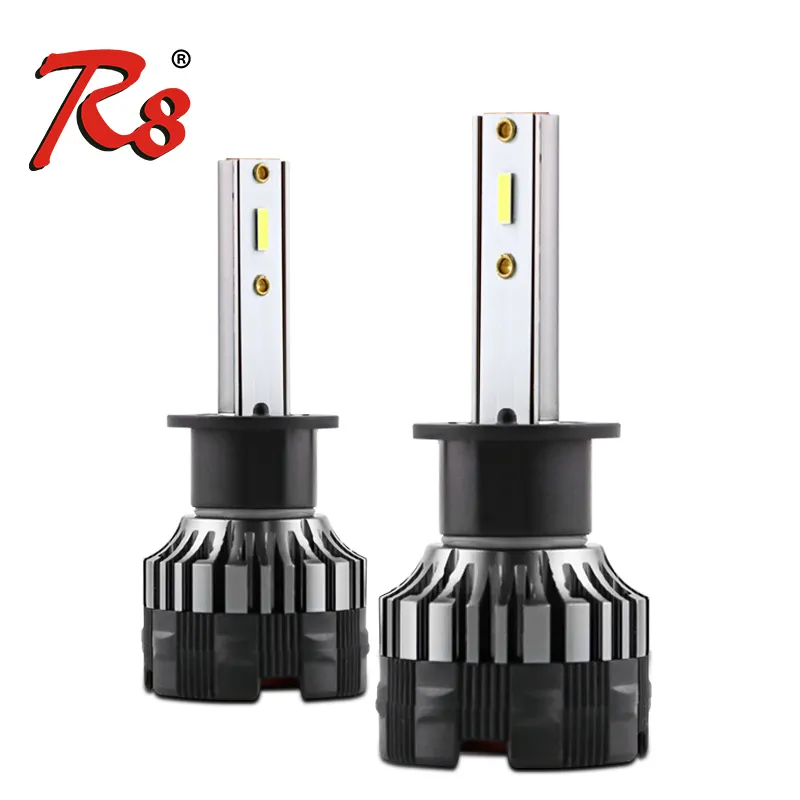 R8 LED araba kafa lambası ampulleri H1 H3 H7 H11 H8 H9 H1 9005 9006 H4 9012 8000LM otomatik ön lamba 6500K otomotiv far ışıkları K2 K5