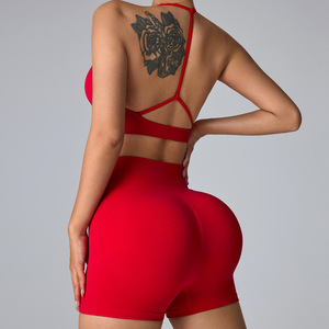 Conjunto Deportivo de Yoga con Diseño Sexy para Mujer, Top Deportivo y Leggings de Cintura Alta, Ropa Deportiva para Gimnasio y Entrenamiento - Product Image 1