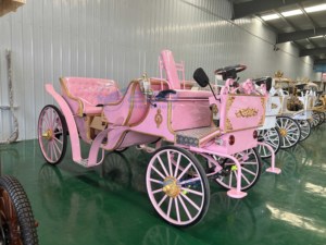 Carruaje de Caballos Victoria para Turismo, de Bajo Precio y Alta Demanda, Color Rosa, para Bodas al Aire Libre y Viajes, Carruaje Eléctrico sin Caballos - Product Image 3