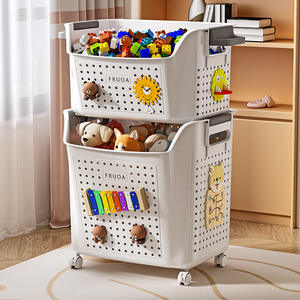 <span class=keywords><strong>Dream</strong></span> Haven Boîte de rangement de jouets pour enfants en plastique de grande capacité Roues Organisateur de vêtements multifonctionnel Respirant Moderne - Product Image 5