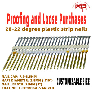 Chiodi Comuni in Acciaio Zincato di Grado Industriale 21 Gradi 3*0.112'' Pollici Gambo Liscio per Intelaiature Punta a Scalpello in Cartone - Product Image 4