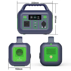 بطارية ليثيوم احتياطية محطة طاقة محمولة بقدرة 110 فولت 220 فولت/ 300 وات محطة طاقة شمسية بمخرج تيار متردد بموجة جيبية نقية بقدرة 300 وات مولد طاقة شمسية