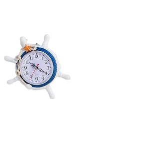 Reloj de pared de timonel Mediterráneo hecho a mano de madera decoración del hogar regalos creativos Boutique objetos decorativos - Product Image 4