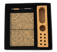 Großhandel umwelt freundliche Cork Notebook vierteiliges Set Office Promotion Geschenk Business Briefpapier Geschenkset