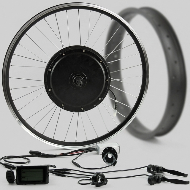 Fat Tire Ebike Conversion Kit 1500W 48V 72V Front Rear Hub Motor 26" INNOVA Tire DIY E Bike Lithium Battery LCD Twist