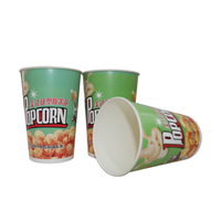 Seau à popcorn jetable en papier biodégradable et imperméable à paroi simple pour les soirées cinéma