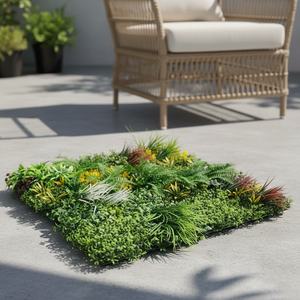 Pannello Decorativo 100x100cm in Plastica Densa con Foglie Verdi Artificiali - Decorazione per Ringraziamento e Natale, Design Leggero e Durevole - Product Image 6
