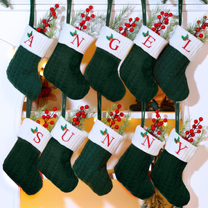 Chaussettes de Noël en coton moelleux tissé, décoratives et festives, en gros d'usine, avec sac cadeau - Product Image 2