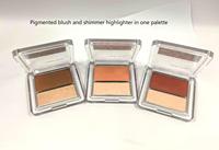Palette de fard à joues crémeux et illuminateur subtil à double fonction, poudre minérale, fini scintillant longue tenue, couleurs personnalisables