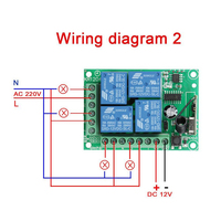 Module récepteur de relais 2 canaux universel sans fil 433 MHz AC 85V ~ 250V 110V 220V et télécommandes RF 433 MHz