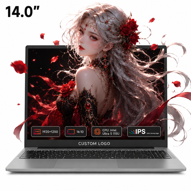 Custom Logo 14 Inch Intel Ultra 5 115U Laptop Win11 Pro DDR5 RAM High Performance Project Business Laptop Ordinateur Portable