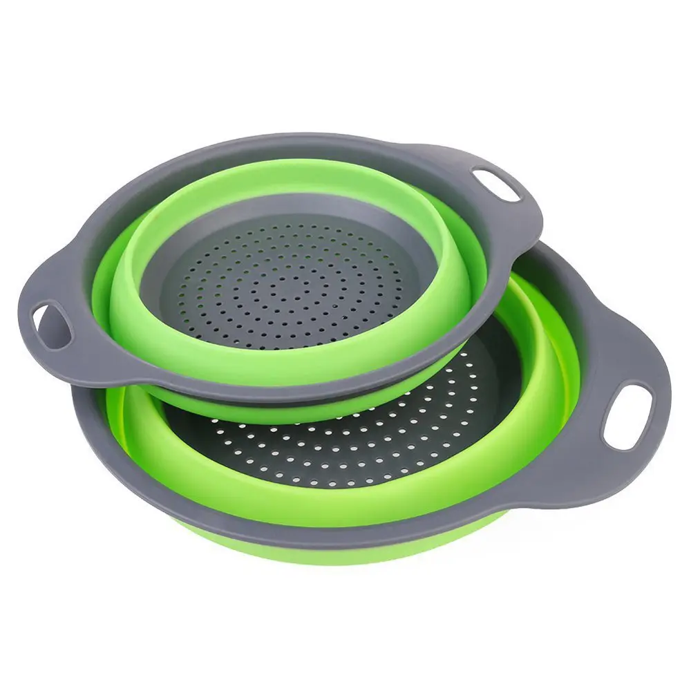 Foldable Silicone Colander Fruit Vegetable Washing Basket Strainer Strainer Collapsible Drainer With Handle Kitchen Tools