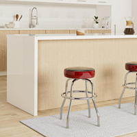 Tabouret de bar chromé pivotant à anneau unique, économique, pour usine et magasin