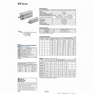 Cilindro de montaje libre SMC Pneumatics Piezas neumáticas - Product Image 1