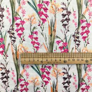 Nouvelle tendance, tissu en lin 40S 150gsm 100% lin, doux et uni avec imprimé <span class=keywords><strong>de</strong></span> fleurs <span class=keywords><strong>de</strong></span> pivoine, imprimé numérique personnalisé pour les vêtements - Product Image 2