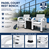 Banc de repos pour terrains de padel en alliage d'aluminium, couleurs personnalisées, pour équipements sportifs extérieurs, avec pieds antidérapants - Vente en gros