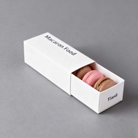 Boîte en papier à tiroir coulissant jetable de qualité alimentaire, design personnalisé, recyclable, pour biscuits, chocolat, dessert, beignets, gâteau roulé suisse