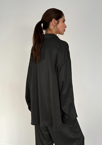 En stock, pyjamas européens et américains en tissu uni, vêtements de détente pour femmes, vêtements de nuit pour femmes, cardigan, vêtements de maison, vêtements pour femmes, pyjamas pour femmes - Product Image 3
