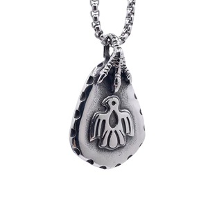 Collier pour homme en acier inoxydable avec pendentif Thunderbird, design d'aile, style indien, bijoux tendance punk 2160116 - Product Image 2