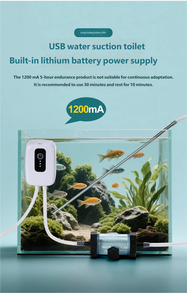 Superieure hoogwaardige oplaadbare elektrische aquariumgrindstofzuiger met grote capaciteit, multifunctionele waterwisselpomp en groot filter - Product Image 6