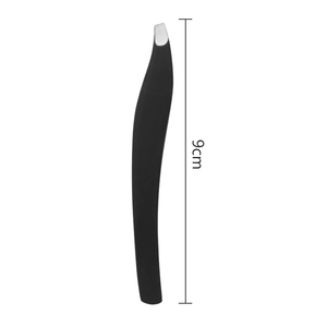 Pince à épiler inclinée à pointe plate en acier inoxydable noir, outil de modelage des sourcils pour salon de beauté et usage personnel - Product Image 6