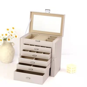 Hộp Đựng Trang Sức 6 Lớp Bằng Da PU Hình Vuông Sang Trọng Hộp Đựng Trang Sức Mặt Dây Chuyền Vòng Cổ Mỹ Phẩm - Product Image 5