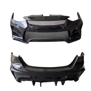 Auto Car LED Front Bumper Lip Bodykit for 2016-2018 Bumper Guard Side Skirt with Exhaust Cut-Outs Made From Plastic - Product Image 1