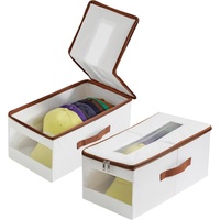 Organisateur de casquettes empilable pour casquettes de baseball, boîte de rangement pliable en tissu cationique lavable, capacité de 12 casquettes avec couvercle transparent