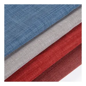 100% Polyester Linen Fabric Live Room Curtains Hotel Upholstery Blackout Flame Retardant Curtain Fabric