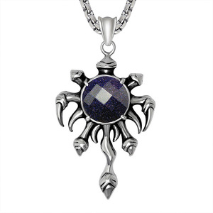 Colgante con temática de pirata caribeño, forma de estrella, bisel de arenisca azul, regalo, joyería de moda SP451 - Product Image 1