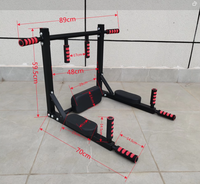 Barra de entrenamiento de inmersión montada en la pared comercial para el hogar, barras horizontales multifunción para ejercicios de barbilla y dominadas