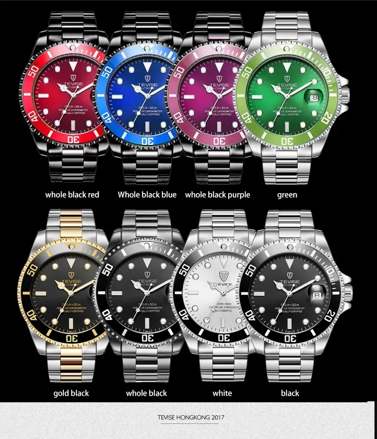 NEW TEVISE T801A hot sell grey mens Quartz wristwatch wholesale Waterproof Calendar vintage skeleton automatic wrist watch price