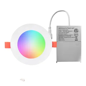 새로운 Liangte Tuya 앱 제어 9W 밝기 조절이 가능한 매입형 천장 통 다채로운 IP44 RGB LED 패널 조명