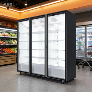 Réfrigérateur vertical de supermarché à 3 portes, refroidissement par ventilateur robuste, éclairage LED, congélateur commercial sans givre certifié CE - Product Image 3