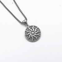 Yunnique – collier avec pendentif soleil en acier titane pour hommes, motif géométrique rond en forme d'étoile, mode Guangzhou SF-15P113