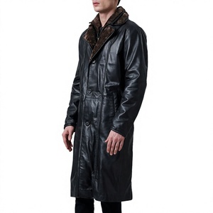 Vente directe usine Prix de gros Manteaux en cuir véritable pour hommes Ajustables Imperméables Respirants Double boutonnage Nouvelle Arrivée - Product Image 2
