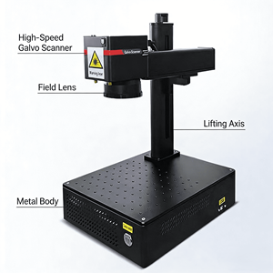 เครื่องเลเซอร์ไฟเบอร์สำหรับทำเครื่องหมาย ActionLasers รุ่นใหม่ 20W-100W - ความแม่นยำสูง 0.001 มม. แบบมือถือ สำหรับทำเครื่องหมายแบบวงแหวน 3 มิติ รองรับไฟล์ DXF ระบายความร้อนด้วยอากาศ แบบตั้งโต๊ะ - Product Image 3