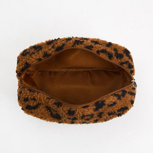 Borsa per il trucco del leopardo delle donne portatili dei classici di moda borsa per cosmetici lanuginosa di stoccaggio multifunzione per il viaggio - Product Image 6